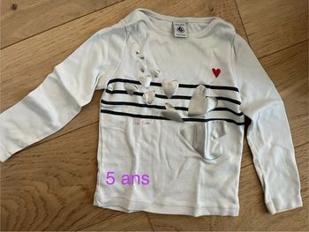 T-shirt Petit bateau 5 ans cœur