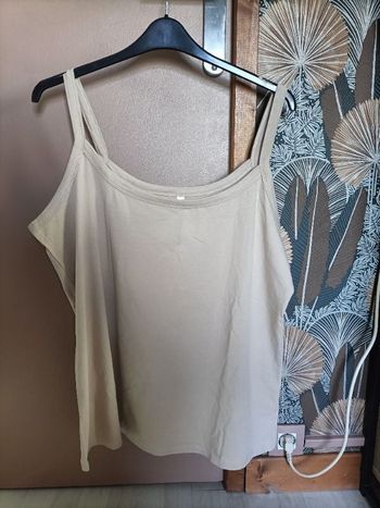 Débardeur uni beige crème blanc cassé