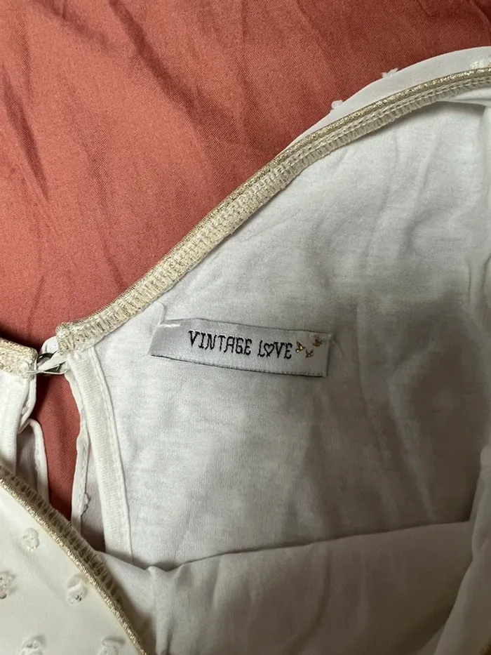Robe Vintage love crème et or - photo numéro 6
