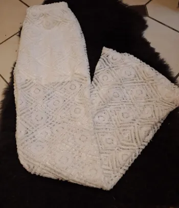 Pantalon en crochet blanc