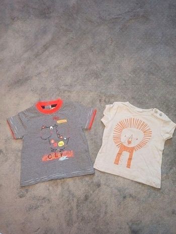 Lot de 2 tee shirt MC 1 mois