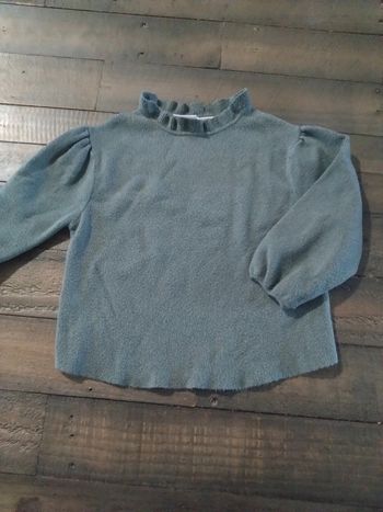 Pull gris vert Zara 4 5 ans
