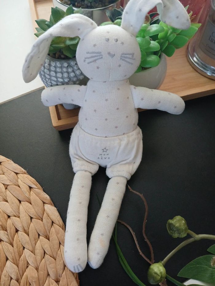 Doudou péluche Lapin Petit Bateau🌿🎁 - photo numéro 4