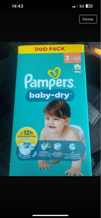 Couche pampers taille 3