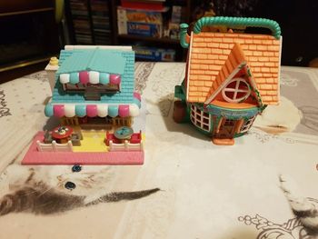 Polly Pocket vintage - 1993 Pizzeria maison + set mini market 1995 vivid imaginations