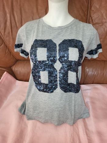 tee shirt t38 PIMKIE à paillettes bleu