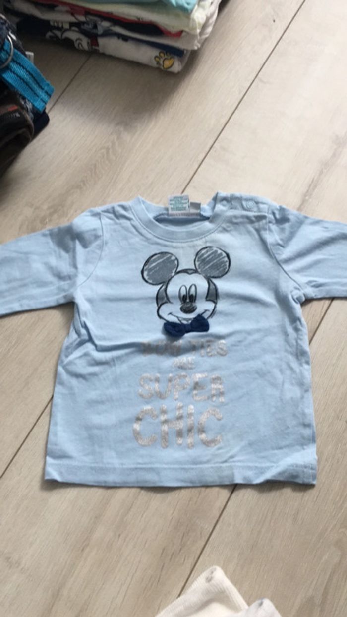 T-shirt bleu Mickey 6 mois Disney