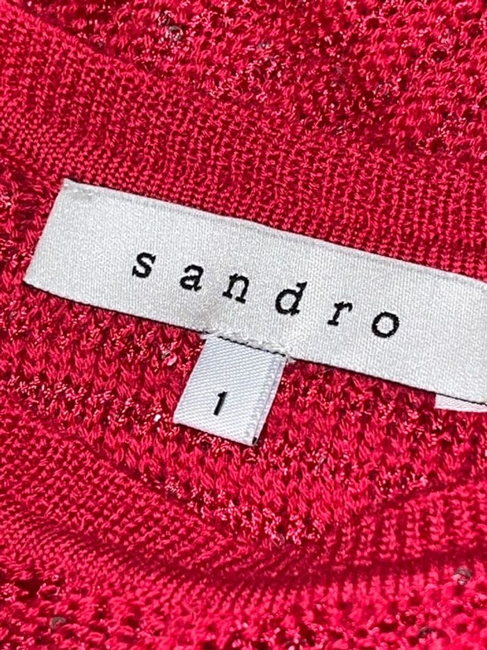 Pull rouge à sequins Sandro S - photo numéro 6