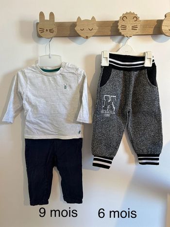 Ensemble 9 mois + pantalon 6 mois