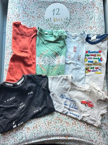 Lot de 6 tee shirt 12 mois