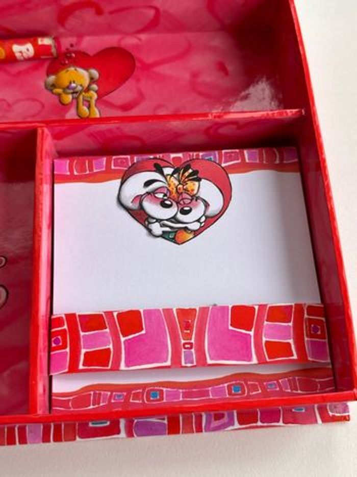 Coffret miroir rouge vintage diddl - avec papeterie d’origine - photo numéro 4