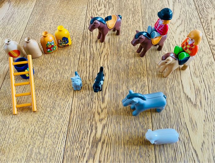 lot de Playmobil 1.2.3 forêt, ferme, personnages - photo numéro 4