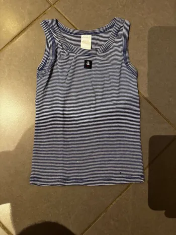 Débardeur / T shirt sans manches marinière / Maillot de corps - Absorba - Bleu marine - 8 ans