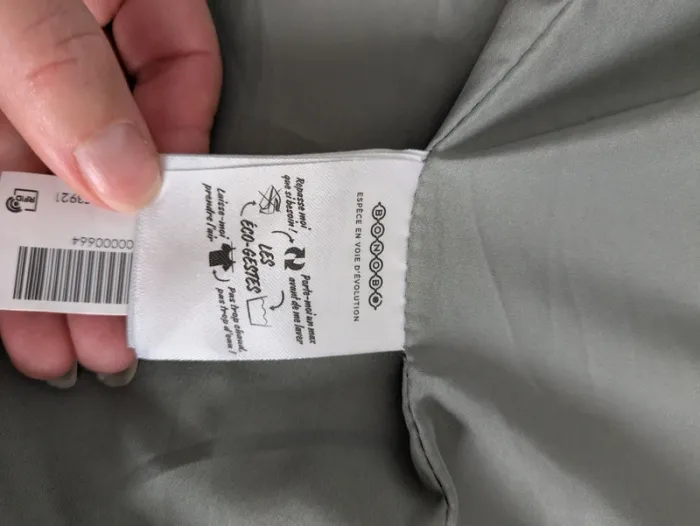 Veste zippée en simili cuir vert/gris - Bonobo - taille M - photo numéro 5