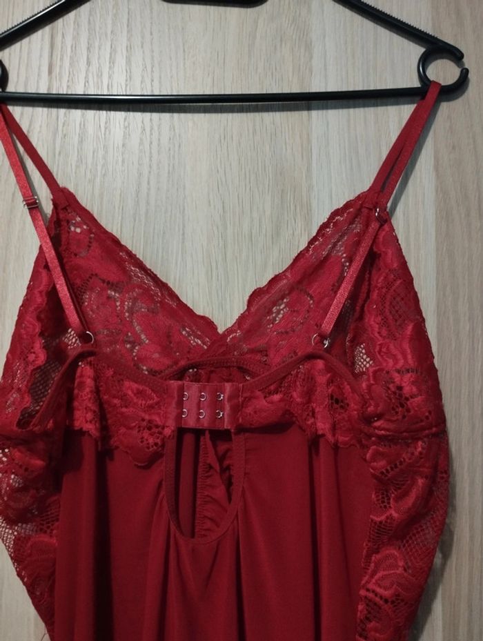 Ensemble nuisette + culotte rouge dentelle neuf - Taille XL 42 - photo numéro 7