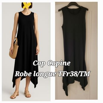 Tattoo Paris Robe Longue TFr38/TM- Beige_Champagne avec Fines bretelles Dorées en TBE