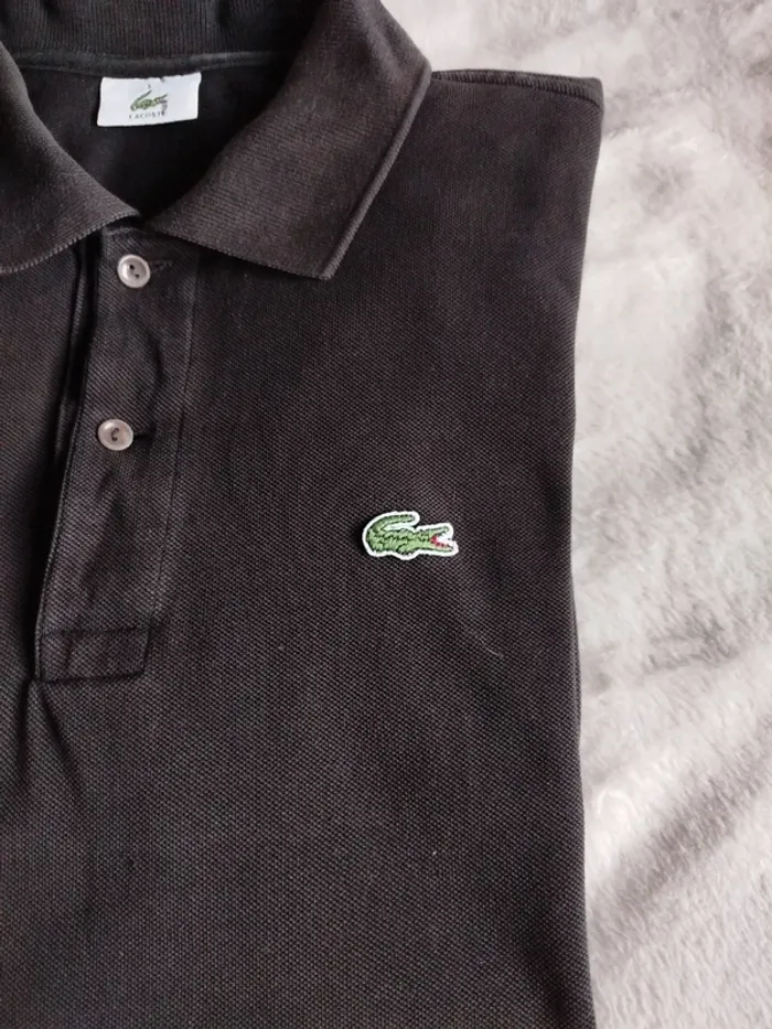 Polo Lacoste homme noir taille 5 100% coton - photo numéro 3
