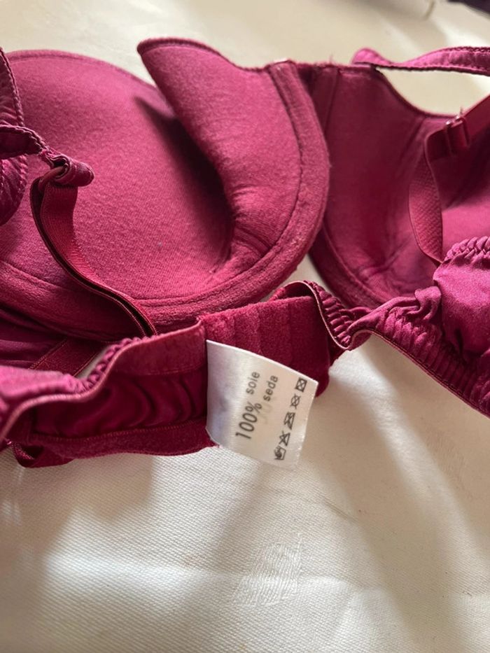 Soutien-gorge Bordeaux en soie 90C - photo numéro 6