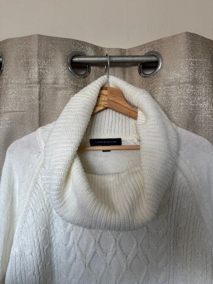 Pull col roulé torsadé Tommy Hilfiger – blanc – Taille XL - photo numéro 3