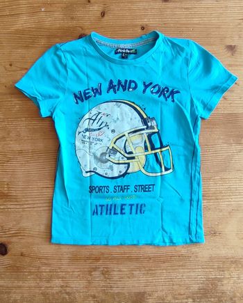 Tee-shirt garçon turquoise – 6 ans – Très bon état