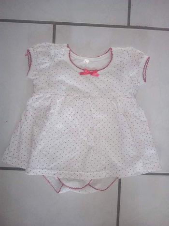 Robe fille avec body intégré 6 mois 68 cm