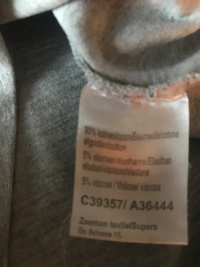 garçon t-shirt manches courtes gris chiné col V coton elastane 9-10ans zeeman - photo numéro 4