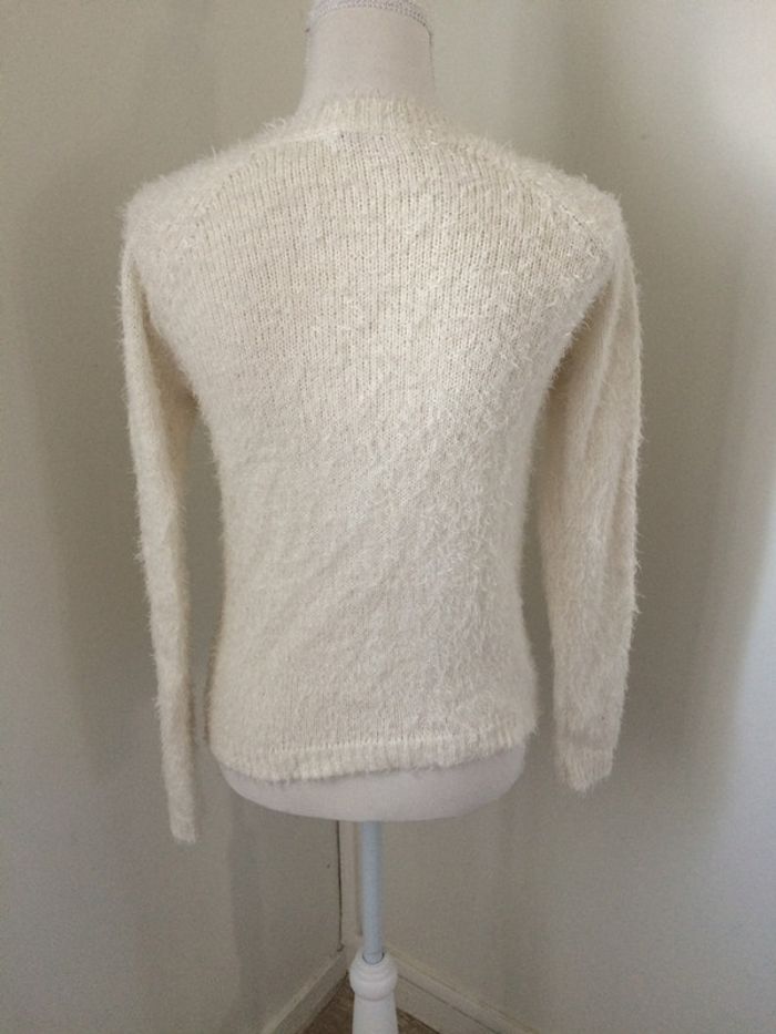 Pull blanc neuf stradivarius taille S - photo numéro 2