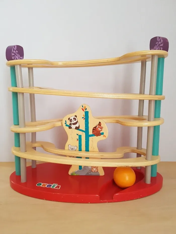 Okoïa, toboggan à balle panda en bois - photo numéro 7