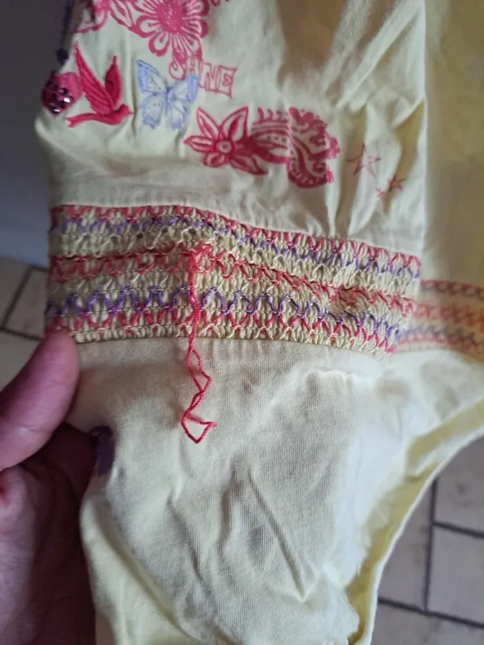 Blouse sans manche jaune avec colombe L edc - photo numéro 9