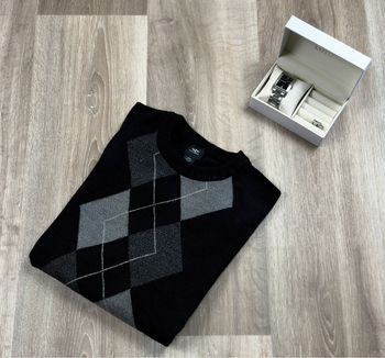 Pull col rond Dockers à motifs losanges (Argyle) - Taille M