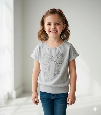 Tee-shirt noeud 5/6 ans