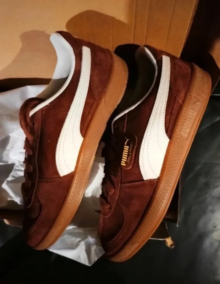 Modèle rare - baskets Puma Palermo chics couleur marron neuves - photo numéro 9