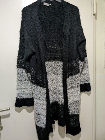 Gilet long 9th Avenue noir et blanc. Taille XL