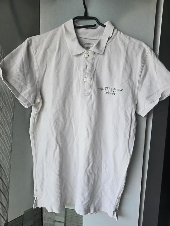 Polo Pepe Jeans homme taille S blanc avec motif dos