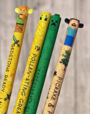 Lot de 4 stylos effaçables Minecraft Neuf 