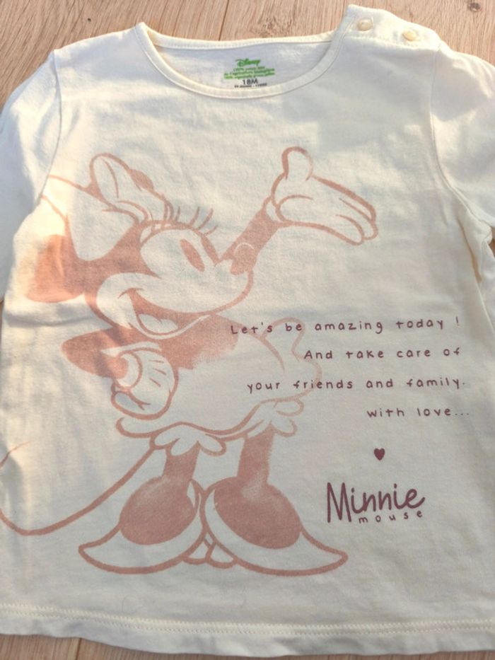 T-shirt manches longues écru Kiabi Disney Minnie - 18 mois - 77/82 cm - photo numéro 2