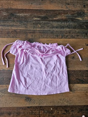 Jolie T-shirt fille col bardot 4ans