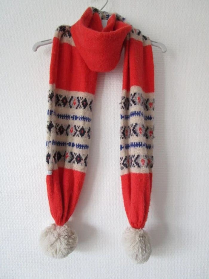 Echarpe orange motifs Okaïdi TBE - photo numéro 2