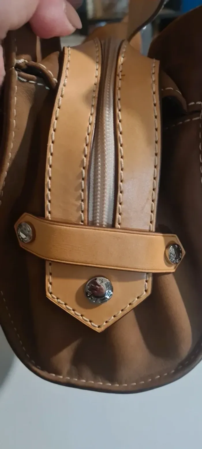 Sac marron et beige Lancel - photo numéro 6