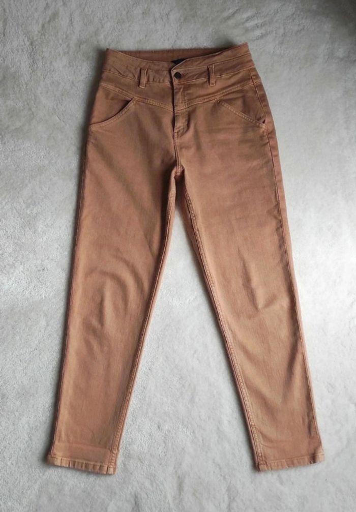 Jean beige Bonobo taille haute 38 W28 coton élasthanne - photo numéro 6