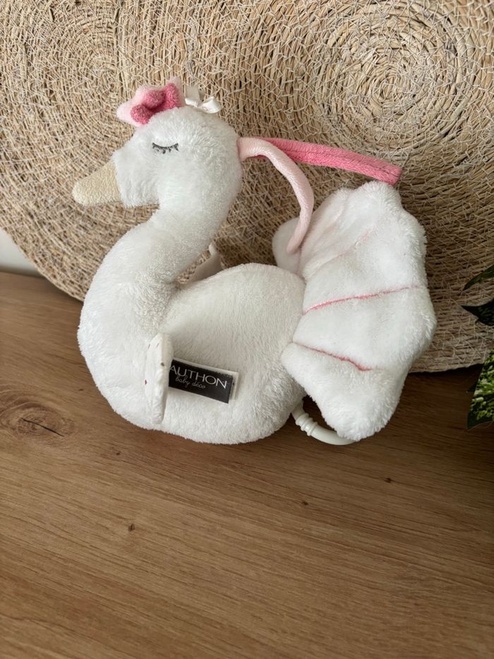 Doudou cygne rose blanc musical sauthon - photo numéro 3