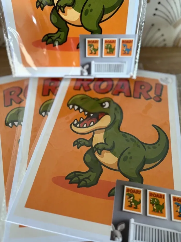 Affiches dinosaures pour chambre enfant - photo numéro 2
