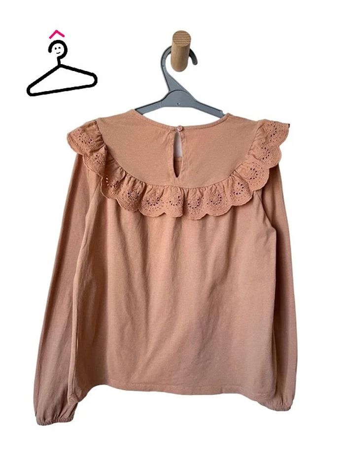 Blouse saumon à manches longues (broderie anglaise) - Kiabi 12 ans - photo numéro 3