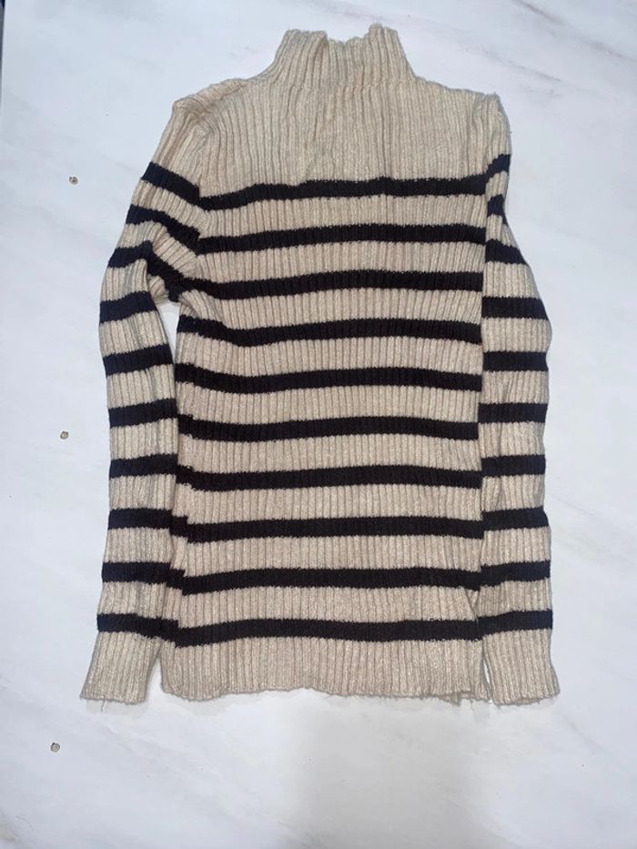 Pull chaussette marron et beige