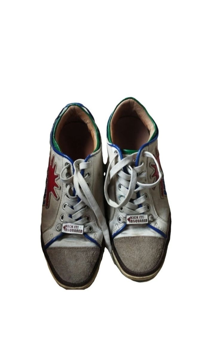 Basket cuir disquared2 homme