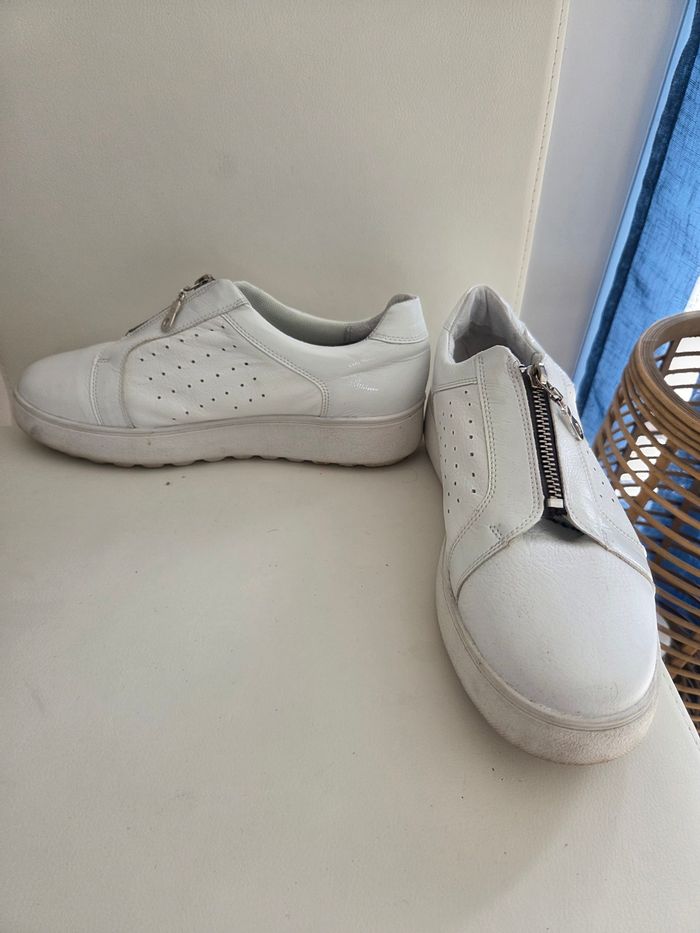Baskets en cuir blanc Manet P 40.5 - photo numéro 3
