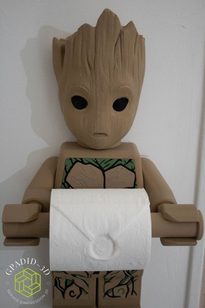 Dévidoir de papier toilette ou simple décoration murale dans un style Lego Groot - photo numéro 5