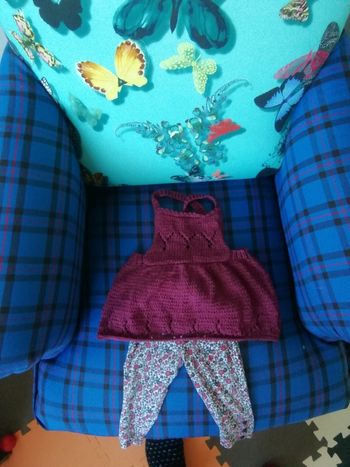 Ensemble robe pull fait main et legging