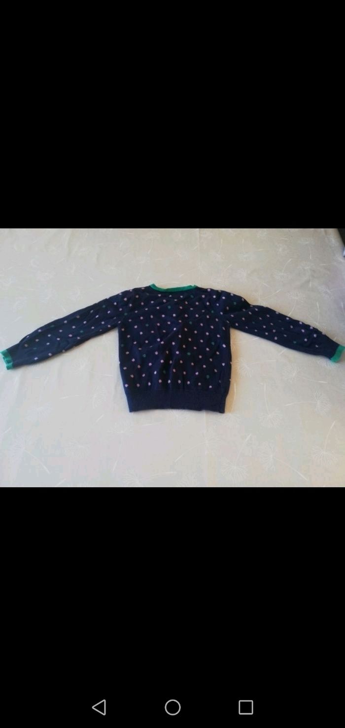 Gilet à boutons bleu à pois Naf Naf 4 ans - photo numéro 3