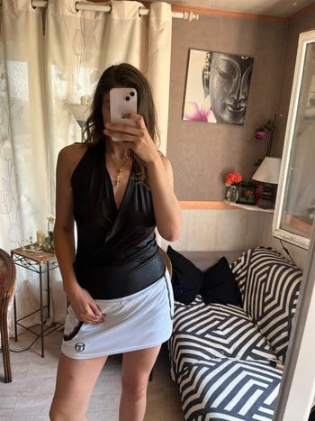 Top bouffant asymétrique dos nu siren office vintage bohème